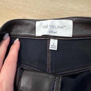 Aritzia Melina brown leather pants